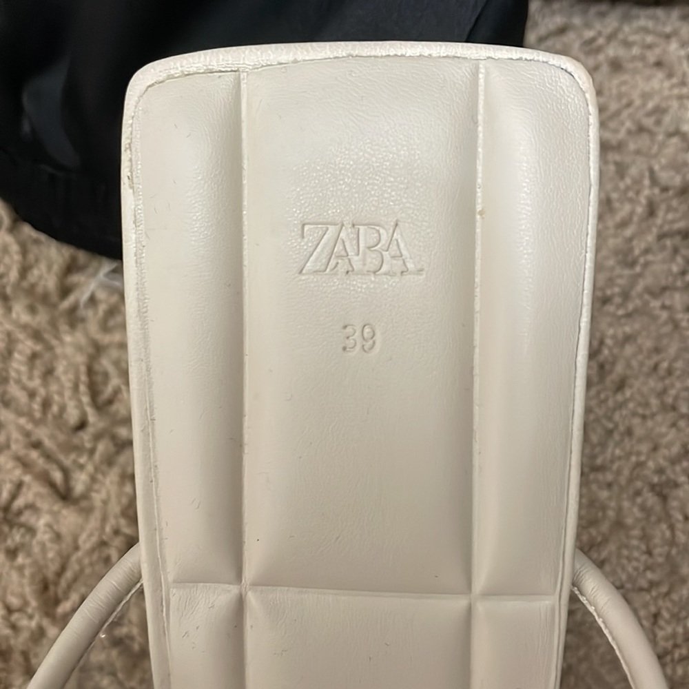 Zara vinyl strappy kitten heels in off white - Picture 7 of 10